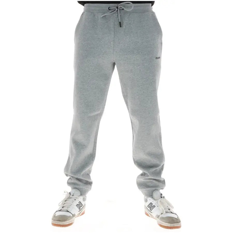 Lyle & Scott men trousers gray heathered sweatpants with drawstring waistband and subtle brand logo on thigh
