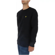 Lyle & Scott men’s black cotton sweatshirt with long sleeves and a small yellow bird logo on the left chest
