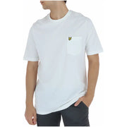 Lyle & Scott men’s white cotton t-shirt with front pockets and yellow butterfly logo on chest pocket