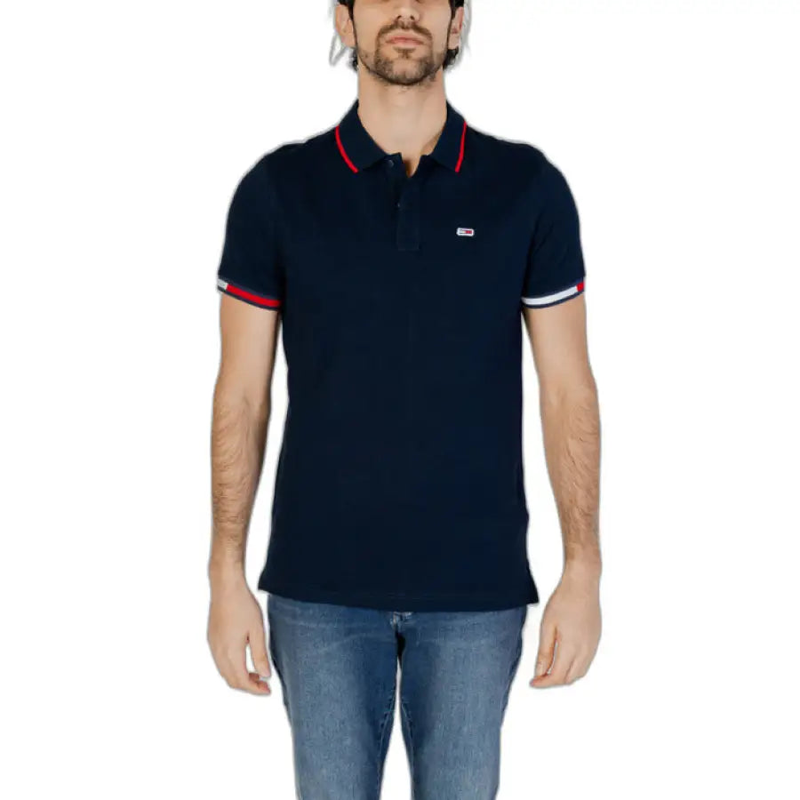
                      
                        Man in Tommy Hilfiger jeans and polo shirt for Tommy Hilfiger Jeans Men Polo product
                      
                    