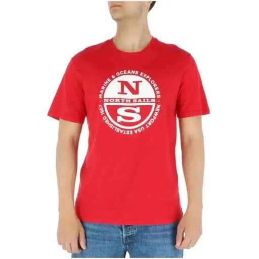 North Sails - Männer T-Shirt - rot / M - Bekleidung T-Shirts