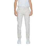 Man in white t-shirt and pants, Antony Morato urban style trousers