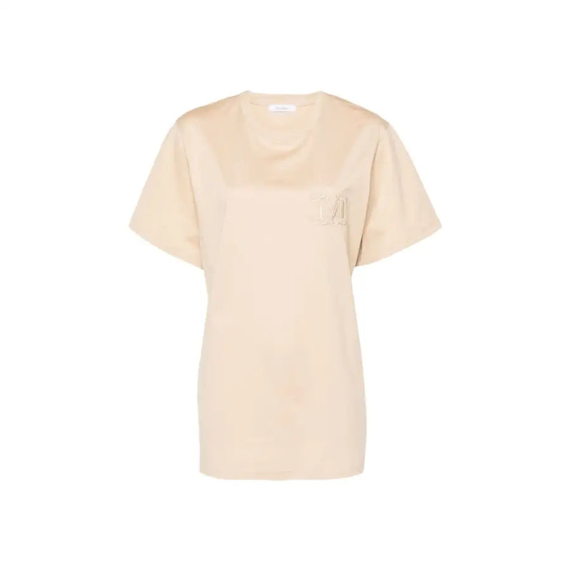 MaxMara Beige Baumwolle Rundhals T-Shirt für Frauen