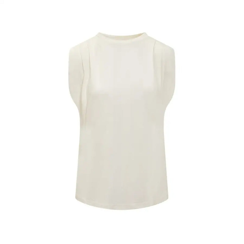 Michael Kors White Cotton Sleeveless Tank Top for Women (Débardeur sans manches en coton blanc)