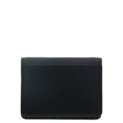 Black textured leather michael kors women wallet with precise stitching and pocket buttons 10.5x8x3 cm