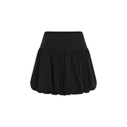 Morgan De Toi black high-waisted pleated mini skirt in soft flowing polyamide fabric for women
