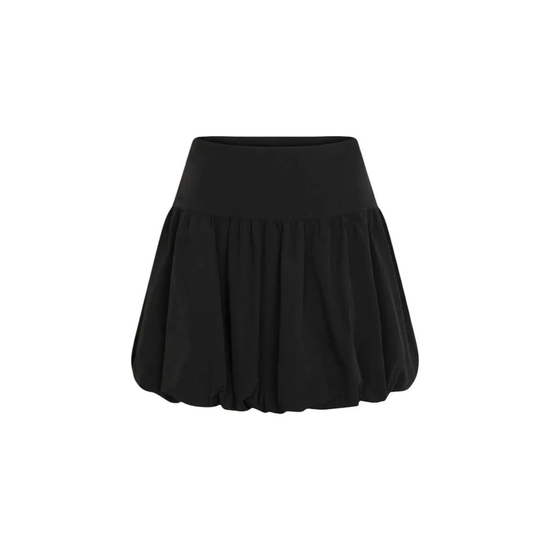 Morgan De Toi black high-waisted pleated mini skirt in soft flowing polyamide fabric for women