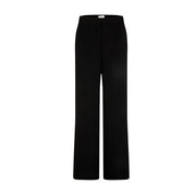 Morgan De Toi women black high-waisted wide-leg polyester trousers with pockets and sleek minimalist design