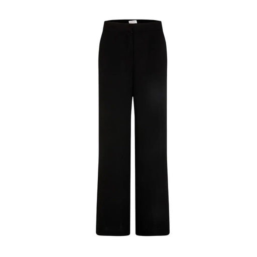 Morgan De Toi Schwarze, hochgeschnittene Damenhose aus Polyester mit weitem Bein, Taschen und schlichtem, minimalistischem Design