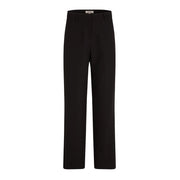 Morgan de toi women black polyester elastane trousers with sleek tailored fit and subtle side slits