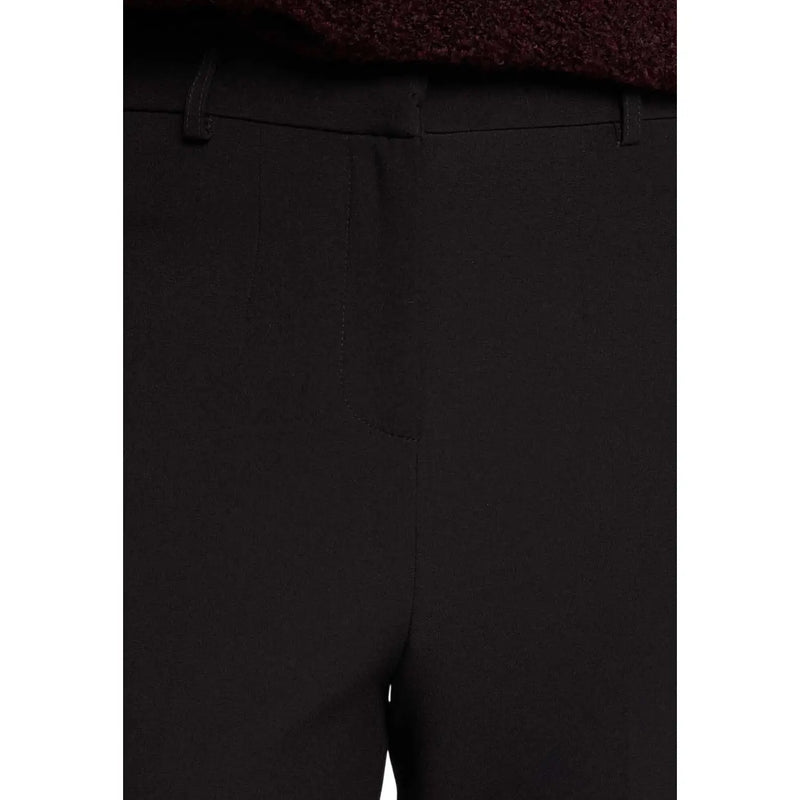 Morgan de toi women trousers black polyester elastane with smooth fabric and subtle front seam detailing