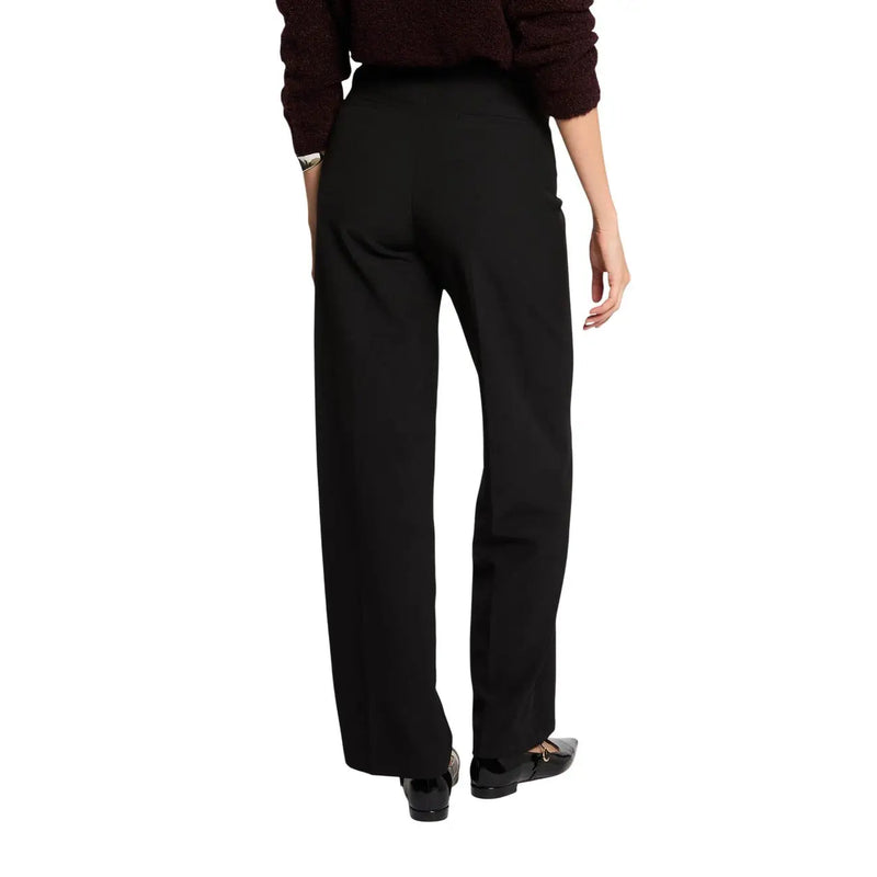 Morgan de toi women trousers black polyester elastane poya with sleek tailored fit and wide-leg design