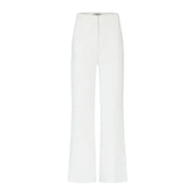 White high-waisted wide-leg trousers by morgan de toi with zip front and pockets featuring a minimalist design