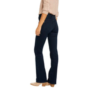 Dunkelblaue Schlagjeans aus Denim mit hohem Bund und klassischen Gesäßtaschen aus blauem Baumwollmischgewebe von Morgan Women