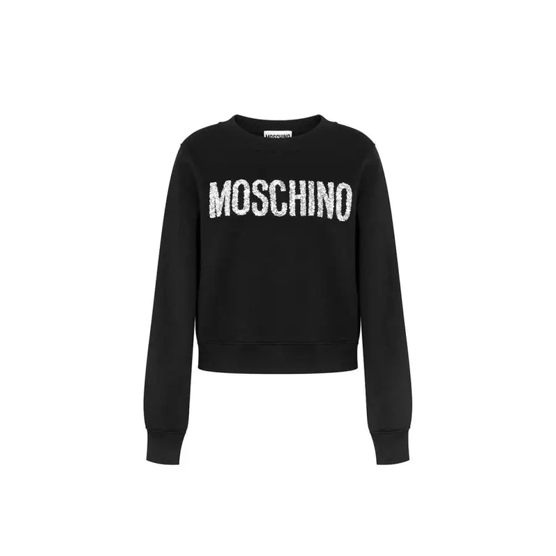 Moschino Schwarzes Sweatshirt mit Baumwolldruck für Frauen