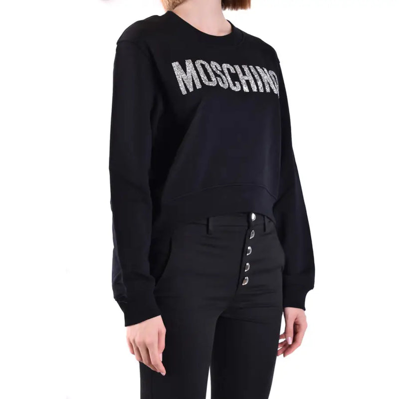 Moschino Schwarzes Sweatshirt mit Baumwolldruck für Frauen