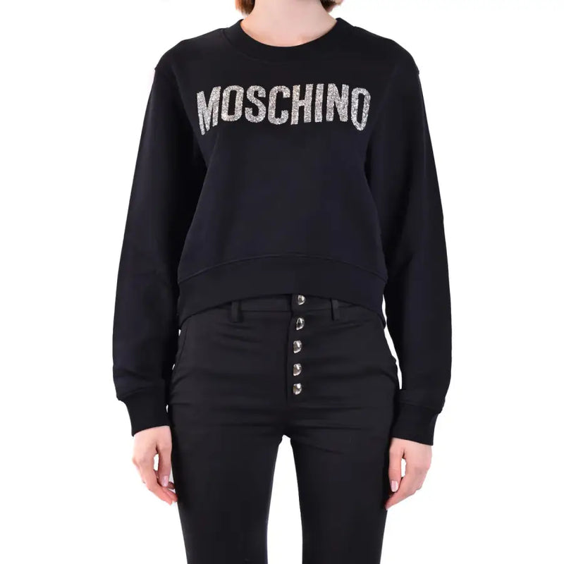 Moschino Schwarzes Sweatshirt mit Baumwolldruck für Frauen