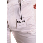 Moschino Short en coton blanc pour femme avec étiquette de marque, vue de face