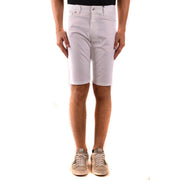 Moschino Short en coton pour femme, en denim blanc, à cinq poches et fermeture boutonnée, vue de face