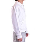 White cotton moschino men hoodie sweatshirt with a classic minimalist design and ribbed cuffs
