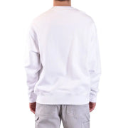 Moschino Weißes Herren-Sweatshirt aus Baumwolle mit Rundhalsausschnitt, weichem, glattem Stoff und klarem, minimalistischem Design
