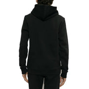 Moschino Herren-Sweatshirt aus schwarzer Baumwolle mit Kapuze, einfarbigem Design und gerippten Bündchen für die Freizeit.