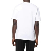 Moschino men t-shirt white short-sleeved crew neck cotton casual wear front view
