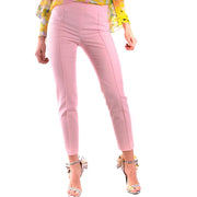 Moschino women trousers pink high-waisted sleek tailored fit with subtle vertical seam detailing italian made spring summer