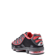 Msgm men sneakers black leather nylon with translucent air cushioning units and black and red fila design for fall winter use
