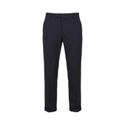Dark navy wool trousers with sleek tailored fit and rolled cuffs from mulish men blue cotton blend leopardi suit