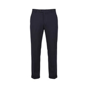 Dark navy wool trousers with sleek tailored fit and rolled cuffs from mulish men blue cotton blend leopardi suit
