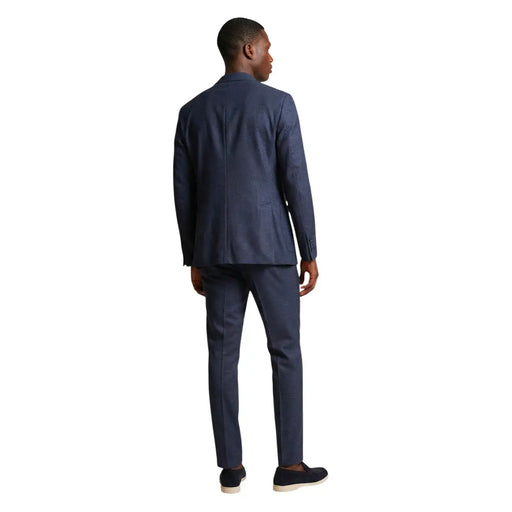 Mulish men suit blue v-neck lapel polyester blend giorgione-ab featuring navy blue tailored classic fit with subtle texture