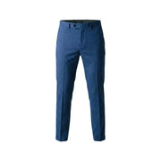 Mulish men suit light blue pinstripe tailored polyester dress pants with dark button closure