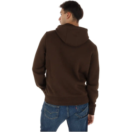 Napapijri Brauner Herren-Hoodie aus Baumwolle mit weicher Fleece-Textur und gerippten Bündchen für angenehmen Tragekomfort