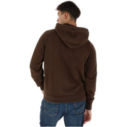 Napapijri Sweat à capuche marron en coton pour homme, avec poignets et ourlet côtelés.
