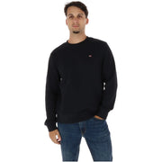 Napapijri Schwarzes Herren-Sweatshirt aus Baumwolle mit langen Ärmeln und Rundhalsausschnitt sowie kleinem, gesticktem Logo auf der linken Brust.