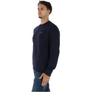 Napapijri Herren-Baumwoll-Sweatshirt, blau, Rundhalsausschnitt mit kleinem rot-weißem Logo auf der linken Brust