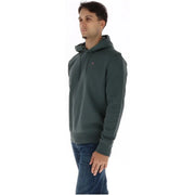 Napapijri Herren-Hoodie aus grüner Baumwolle mit dunkelgrüner Kapuze und kleinem roten Logo auf der Brust