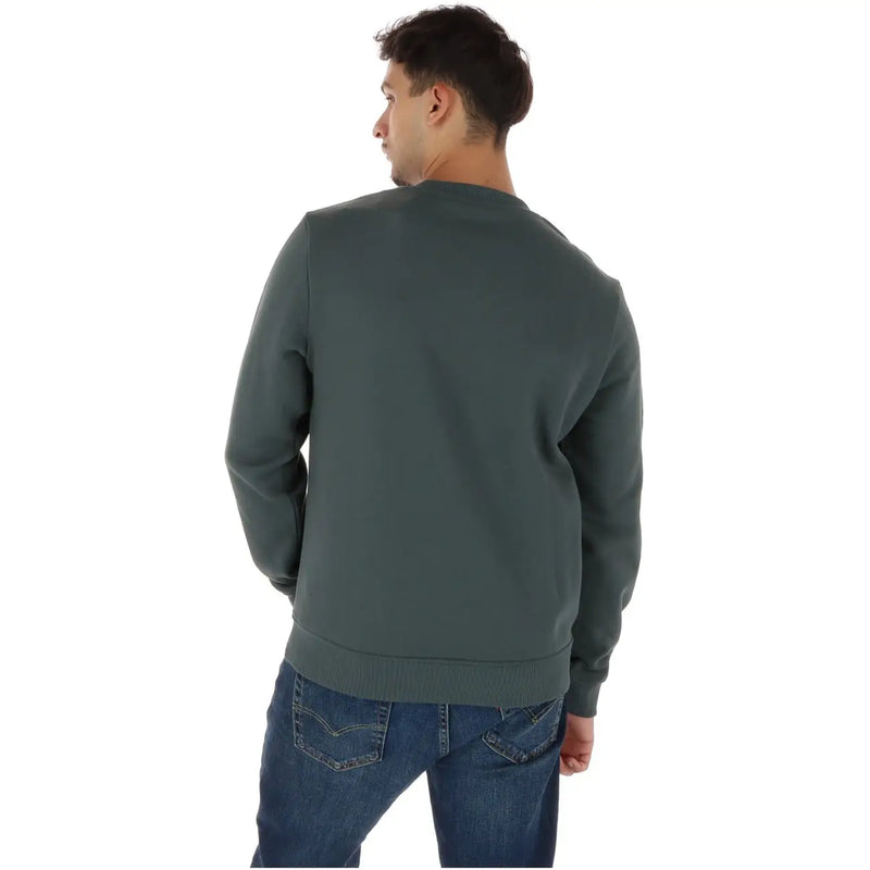 Napapijri Grünes Herren-Sweatshirt aus Baumwolle mit Rundhalsausschnitt in Dunkelgrün sowie gerippten Bündchen und Saum.