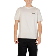 Off-white Napapijri men short-sleeved t-shirt with small black embroidered logo on the left chest