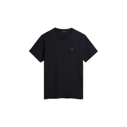 Napapijri men t-shirt black short-sleeved with small embroidered logo on left chest in cotton material