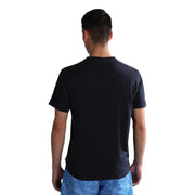 Napapijri men t-shirt black short-sleeved crew neck casual cotton fabric for everyday wear
