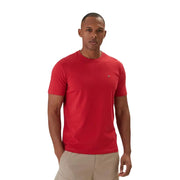 Rouge Napapijri T-shirt homme à manches courtes en coton avec petit logo crocodile brodé sur la poitrine gauche