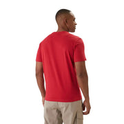 Napapijri T-shirt homme rouge à manches courtes en coton, col rond, style décontracté, couleur rouge éclatante