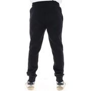 Napapijri Pantalon de jogging pour homme en molleton de coton noir, avec taille élastiquée et bas de jambes côtelés (vue de dos).