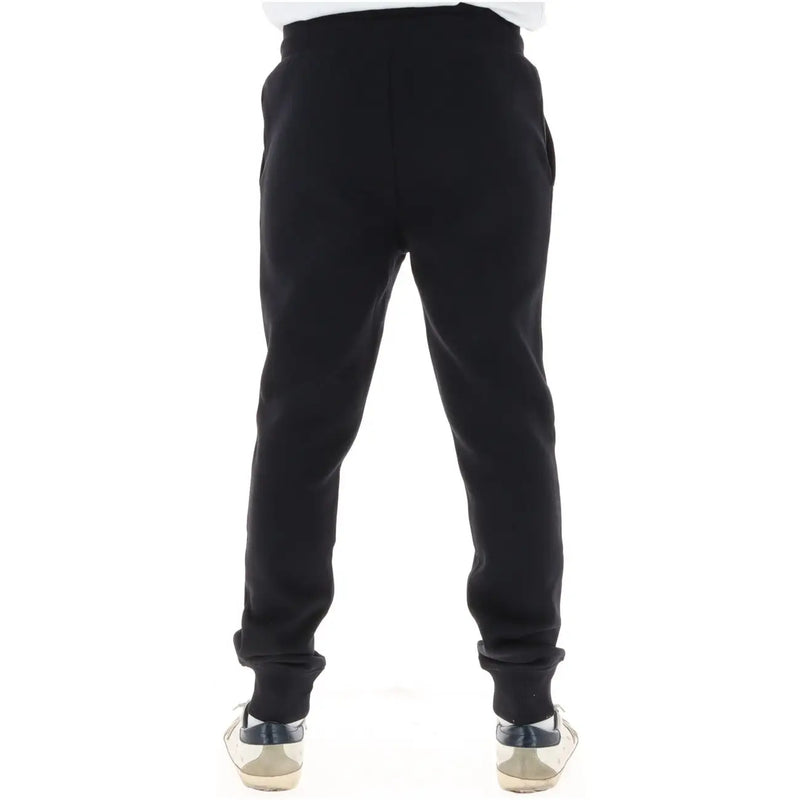 Napapijri Pantalon de jogging pour homme en molleton de coton noir, avec taille élastiquée et bas de jambes côtelés (vue de dos).