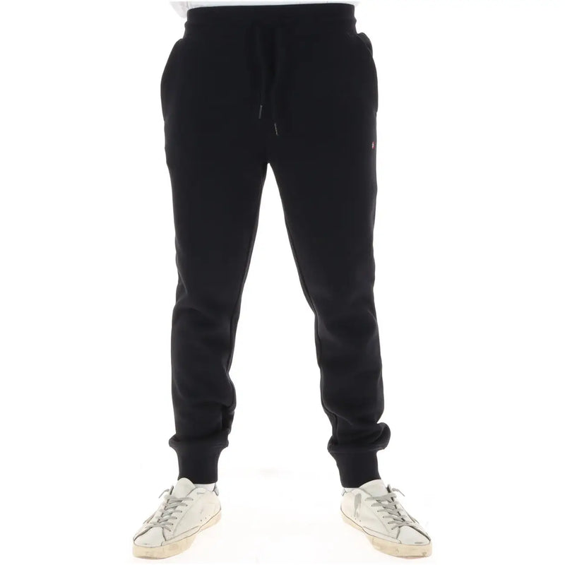 Pantalon de jogging en molleton de coton noir de Napapijri doté d'une taille élastiquée avec cordon de serrage et de poignets côtelés