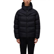 Napapijri Schwarze Steppjacke für Herren mit Kapuze, Vorderansicht