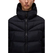 Napapijri Schwarze Steppjacke für Herren mit Kapuze, Vorderansicht