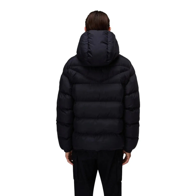 Napapijri Schwarze Steppjacke für Herren mit Kapuze, Vorderansicht